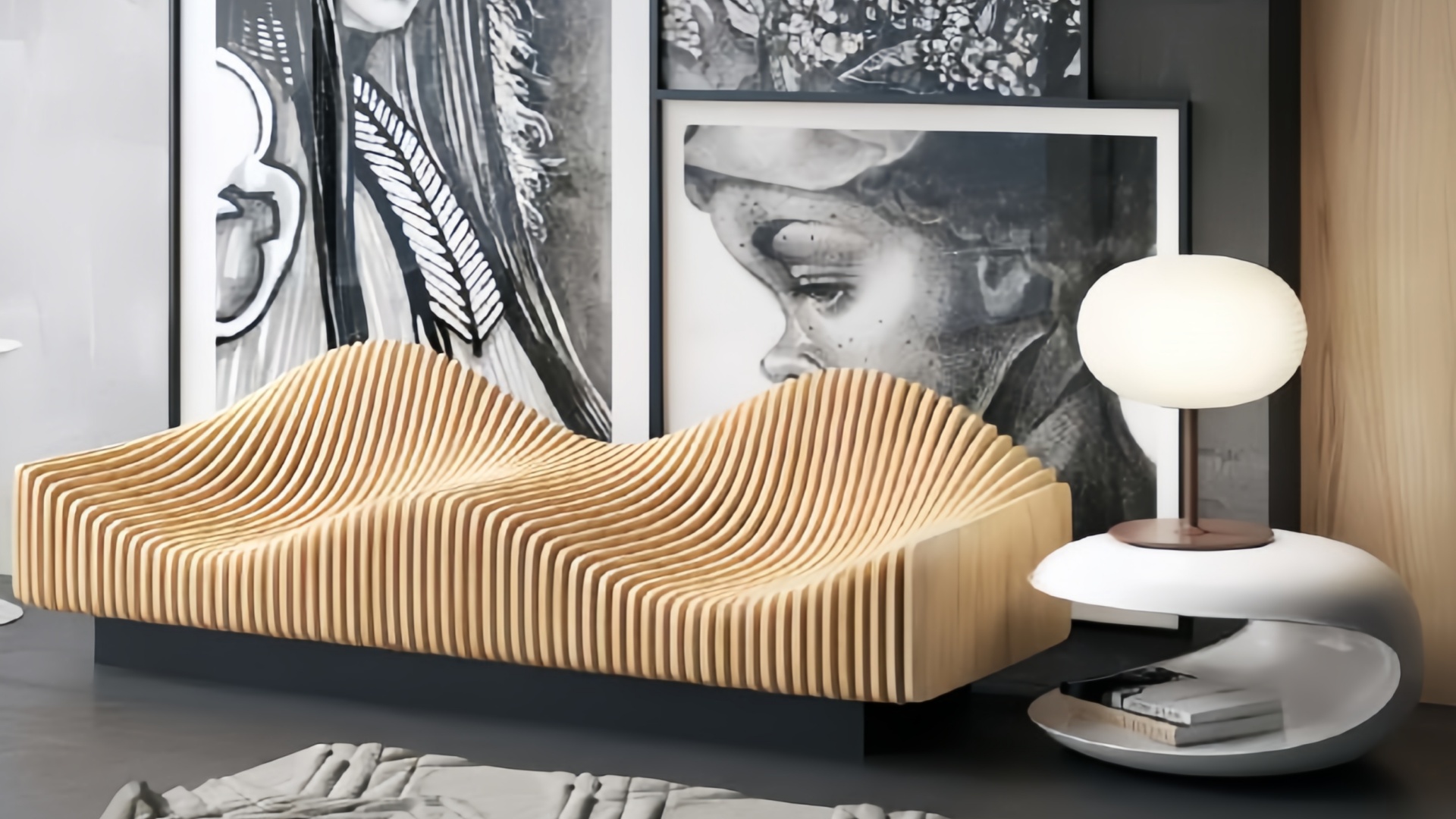 مقعد فندق خشبي مستدام