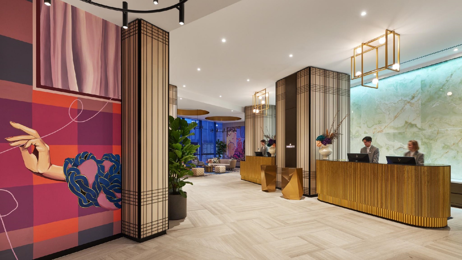 مزج الفن والراحة: التصميم إلهام وأمثلة للمساحات العامة للفندق