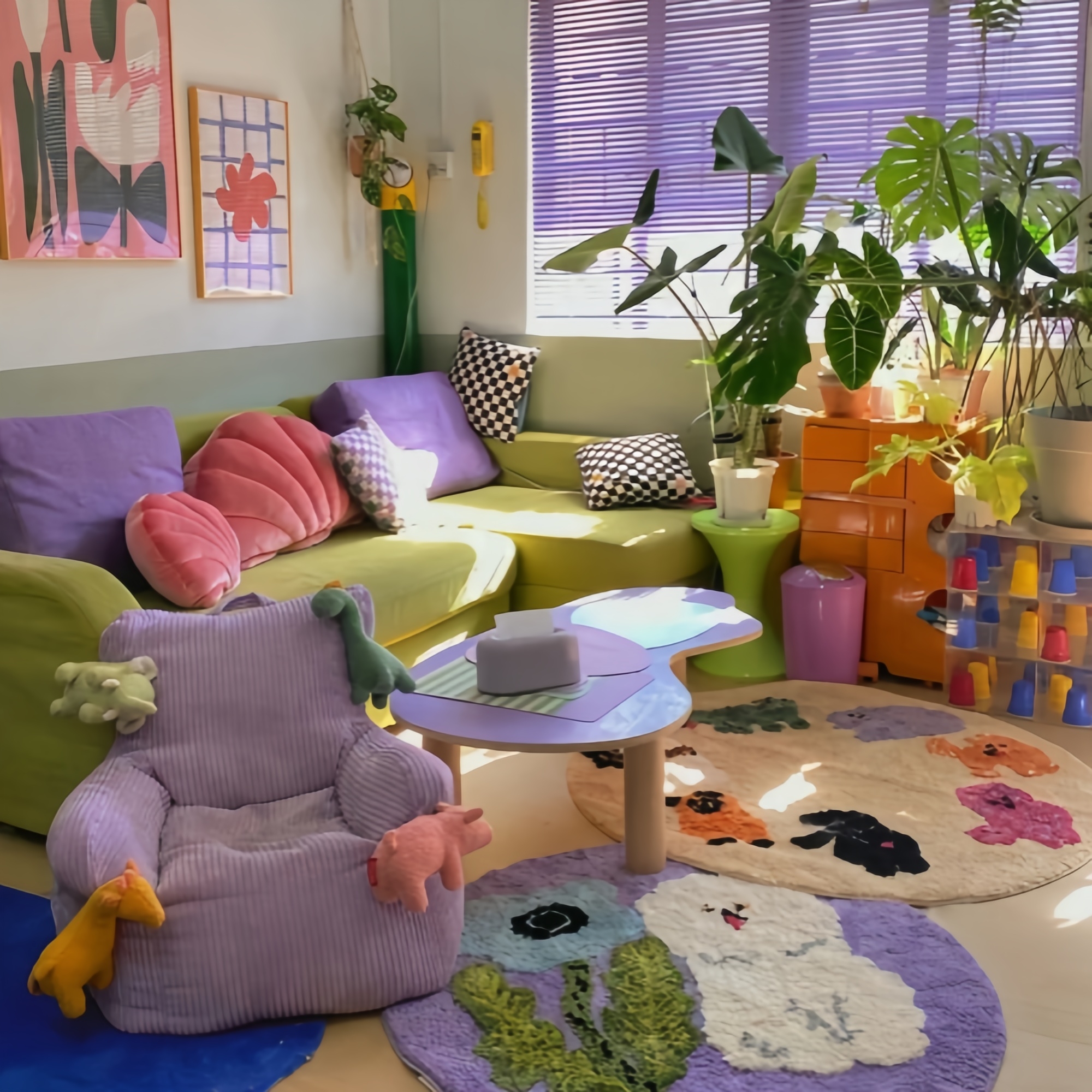 الأرجواني والأخضر