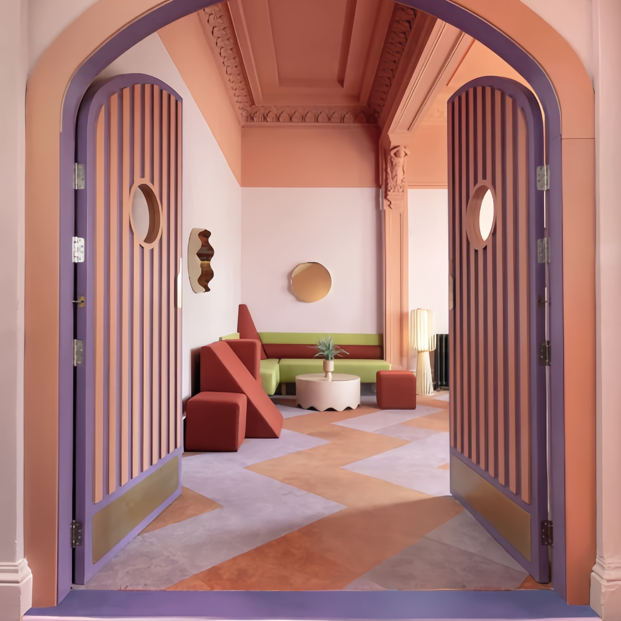 اللون الأرجواني والأحمر الوردي