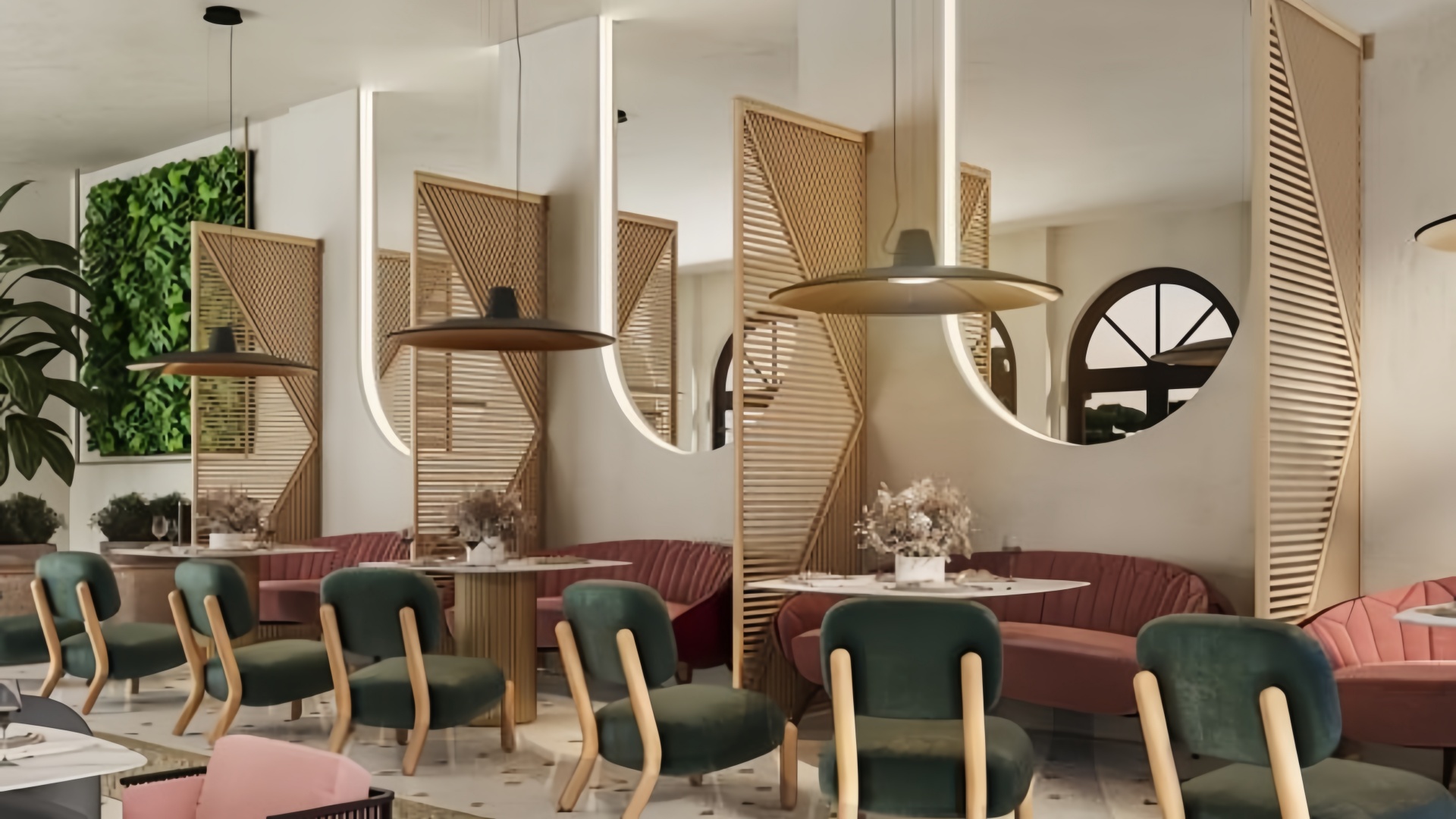 مقسم في المطعم