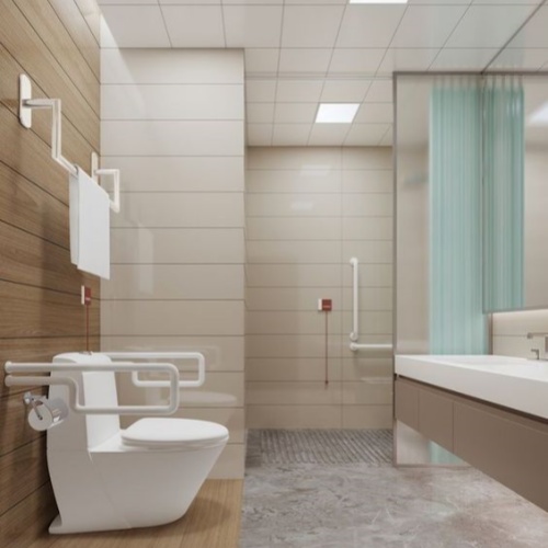 حمام الفندق الذي يمكن الوصول إليه