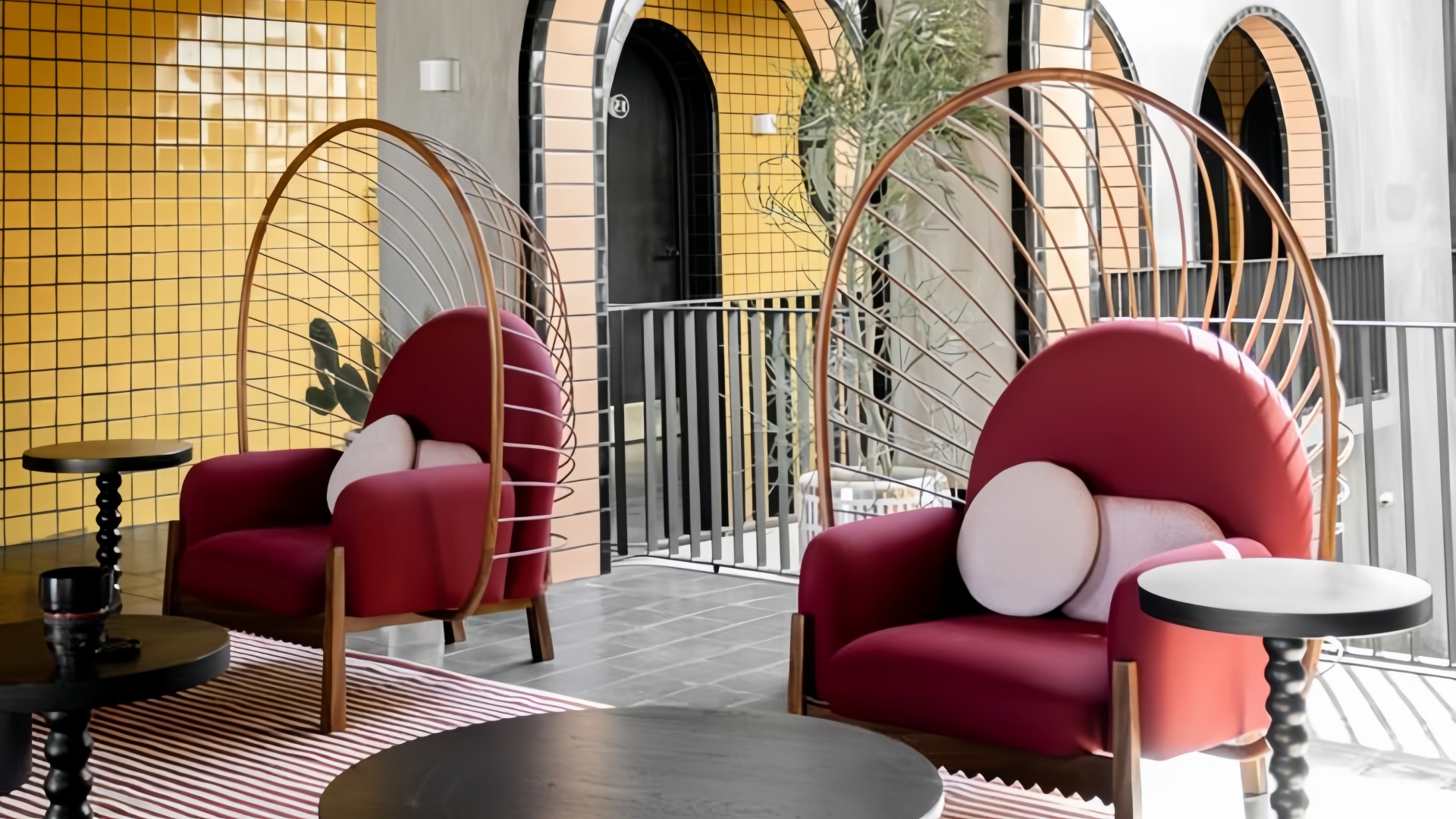 تصميم أثاث الخيزران في الفندق